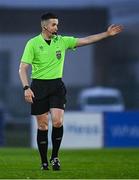18 April 2025; Referee Aaron O'Dowd during the SSE Airtricity Men's Premier Division match between Waterford and Sligo Rovers at the Regional Sports Centre in Waterford. Photo by Seb Daly/Sportsfile