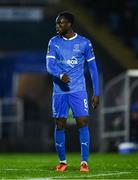 18 April 2025; James Olayinka of Waterford during the SSE Airtricity Men's Premier Division match between Waterford and Sligo Rovers at the Regional Sports Centre in Waterford. Photo by Seb Daly/Sportsfile