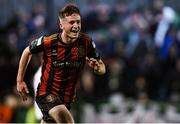 18 April 2025; James McManus of Bohemians celebrates after scoring his side's first goal during the SSE Airtricity Men's Premier Division match between Bohemians and Cork City at Dalymount Park in Dublin. Photo by Shauna Clinton/Sportsfile