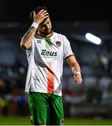 18 April 2025; Rio Shipston of Cork City dejected after his side's defeat in the SSE Airtricity Men's Premier Division match between Bohemians and Cork City at Dalymount Park in Dublin. Photo by Shauna Clinton/Sportsfile