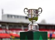 19 April 2025; A general view of the cup before the FAI Intermediate Cup final match between College Corinthians AFC and Ringmahon Rangers FC at Turners Cross Stadium in Cork. Photo by Michael P Ryan/Sportsfile