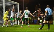 18 April 2025; Rhy Brennan of Bohemians shoots to score a goal, which was subsequently disallowed for being offside, during the SSE Airtricity Men's Premier Division match between Bohemians and Cork City at Dalymount Park in Dublin. Photo by Shauna Clinton/Sportsfile