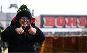 18 April 2025; Bohemians supporter Cian Hankey, age 12, from Ashtown in Dublin, before the SSE Airtricity Men's Premier Division match between Bohemians and Cork City at Dalymount Park in Dublin. Photo by Shauna Clinton/Sportsfile