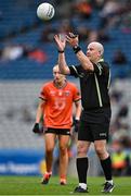 12 April 2025; Referee Shane Curley during the Lidl Ladies National Football League Division 1 final match between Armagh and Kerry at Croke Park in Dublin. Photo by Sam Barnes/Sportsfile
