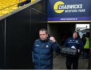 19 April 2025; Antrim manager Davy Fitzgerald arrives at Chadwicks Wexford Park befiore the Leinster GAA Hurling Senior Championship Round 1 match between Wexford and Antrim at Chadwicks Wexford Park in Wexford. Photo by Matt Browne/Sportsfile