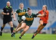12 April 2025; Jadyn Lucey of Kerry in action against Maeve Ferguson of Armagh during the Lidl Ladies National Football League Division 1 final match between Armagh and Kerry at Croke Park in Dublin. Photo by Sam Barnes/Sportsfile