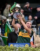 12 April 2025; Éabha Ní Laighin of Kerry celebrates with the cup after her side's victory in the Lidl Ladies National Football League Division 1 final match between Armagh and Kerry at Croke Park in Dublin. Photo by Sam Barnes/Sportsfile