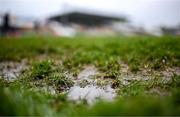 19 April 2025; A detailed view of pitch conditions before the Leinster GAA Hurling Senior Championship Round 1 match between Kilkenny and Galway at UPMC Nowlan Park in Kilkenny. Photo by Seb Daly/Sportsfile