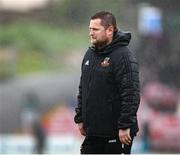 19 April 2025; Ringmahon Rangers FC manager Aidan Foley during the FAI Intermediate Cup final match between College Corinthians AFC and Ringmahon Rangers FC at Turners Cross Stadium in Cork. Photo by Michael P Ryan/Sportsfile