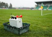 19 April 2025; A hooter before the Connacht GAA Football Senior Championship semi-final match between Leitrim and Mayo at Avant Money Páirc Seán Mac Diarmada in Carrick-on-Shannon, Leitrim. Photo by Thomas Flinkow/Sportsfile