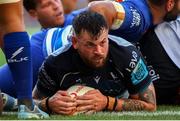 19 April 2025; Conor Oliver of Connacht scores his sides second try during the United Rugby Championship match between DHL Stormers and Connacht at DHL Stadium in Cape Town, South Africa. Photo by Shaun Roy/Sportsfile