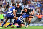 19 April 2025; Finlay Bealham of Connacht is tackled by Salmaan Moerat of DHL Stormers during the United Rugby Championship match between DHL Stormers and Connacht at DHL Stadium in Cape Town, South Africa. Photo by Shaun Roy/Sportsfile