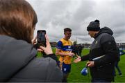 19 April 2025; Manus Doherty of Clare after being interviewed by local media after the Munster GAA Football Senior Championship semi-final match between Clare and Tipperary at Zimmer Biomet Cusack Park in Ennis, Clare. Photo by Tom Beary/Sportsfile