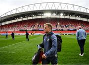 19 April 2025; Craig Casey of Munster arrives before the United Rugby Championship match between Munster and Vodacom Bulls at Thomond Park in Limerick. Photo by David Fitzgerald/Sportsfile