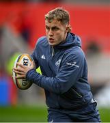 19 April 2025; Craig Casey of Munster before the United Rugby Championship match between Munster and Vodacom Bulls at Thomond Park in Limerick. Photo by David Fitzgerald/Sportsfile