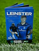 19 April 2025; A match programme is seen before the United Rugby Championship match between Leinster and Ulster at the Aviva Stadium in Dublin. Photo by Sam Barnes/Sportsfile