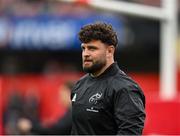 19 April 2025; Michael Milne of Munster before the United Rugby Championship match between Munster and Vodacom Bulls at Thomond Park in Limerick. Photo by David Fitzgerald/Sportsfile