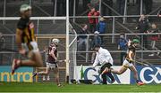 19 April 2025; Eoin Cody of Kilkenny celebrates after scoring his side's second goal during the Leinster GAA Hurling Senior Championship Round 1 match between Kilkenny and Galway at UPMC Nowlan Park in Kilkenny. Photo by Seb Daly/Sportsfile