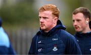 19 April 2025; Conor McHugh of Dublin arrives for the Leinster GAA Hurling Senior Championship Round 1 match between Dublin and Offaly at Parnell Park in Dublin. Photo by Ray McManus/Sportsfile