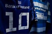 19 April 2025; The jersey of Ciarán Frawley in the Leinster dressingroom before the United Rugby Championship match between Leinster and Ulster at the Aviva Stadium in Dublin. Photo by Brendan Moran/Sportsfile