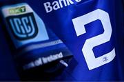 19 April 2025; The jersey of Gus McCarthy in the Leinster dressingroom before the United Rugby Championship match between Leinster and Ulster at the Aviva Stadium in Dublin. Photo by Brendan Moran/Sportsfile
