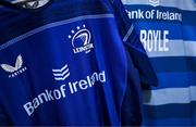 19 April 2025; The jersey of Jack Boyle in the Leinster dressingroom before the United Rugby Championship match between Leinster and Ulster at the Aviva Stadium in Dublin. Photo by Brendan Moran/Sportsfile