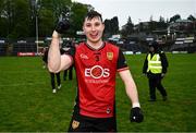 19 April 2025; Peter Fegan of Down celebrates after the Ulster GAA Football Senior Championship quarter-final match between Fermanagh and Down at Brewster Park in Enniskillen, Fermanagh. Photo by Ramsey Cardy/Sportsfile