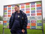 19 April 2025; Leitrim manager Steven Poacher is interviewed after his side's defeat in the Connacht GAA Football Senior Championship semi-final match between Leitrim and Mayo at Avant Money Páirc Seán Mac Diarmada in Carrick-on-Shannon, Leitrim. Photo by Thomas Flinkow/Sportsfile