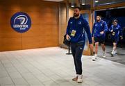 19 April 2025; Robbie Henshaw of Leinster arrives before the United Rugby Championship match between Leinster and Ulster at the Aviva Stadium in Dublin. Photo by Brendan Moran/Sportsfile