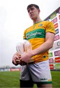 19 April 2025; Barry McNulty of Leitrim with his player of the match award after the Connacht GAA Football Senior Championship semi-final match between Leitrim and Mayo at Avant Money Páirc Seán Mac Diarmada in Carrick-on-Shannon, Leitrim. Photo by Thomas Flinkow/Sportsfile