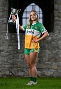 19 April 2025; Offaly captain Faith McDermott poses for a portrait during the Leinster LGFA Minor Championship Captain's Evening at Trim Castle. Leinster LGFA Minor Captains’ gathered ahead of the 2025 Minor Championship Finals on 19th April at Trim Castle in Navan, Meath. Photo by Ben McShane/Sportsfile