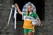 19 April 2025; Offaly captain Faith McDermott poses for a portrait during the Leinster LGFA Minor Championship Captain's Evening at Trim Castle. Leinster LGFA Minor Captains’ gathered ahead of the 2025 Minor Championship Finals on 19th April at Trim Castle in Navan, Meath. Photo by Ben McShane/Sportsfile