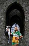 19 April 2025; Offaly captain Faith McDermott poses for a portrait during the Leinster LGFA Minor Championship Captain's Evening at Trim Castle. Leinster LGFA Minor Captains’ gathered ahead of the 2025 Minor Championship Finals on 19th April at Trim Castle in Navan, Meath. Photo by Ben McShane/Sportsfile