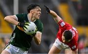 19 April 2025; David Clifford of Kerry gets away from Daniel O' Mahony of Cork during the Munster GAA Football Senior Championship semi-final match between Cork and Kerry at Supervalu Páirc Uí Chaoimh in Cork. Photo by Piaras Ó Mídheach/Sportsfile