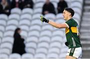 19 April 2025; David Clifford of Kerry after scoring a point during the Munster GAA Football Senior Championship semi-final match between Cork and Kerry at Supervalu Páirc Uí Chaoimh in Cork. Photo by Piaras Ó Mídheach/Sportsfile