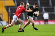 19 April 2025; Barry Dan O'Sullivan of Kerry in action against Matty Taylor of Cork during the Munster GAA Football Senior Championship semi-final match between Cork and Kerry at Supervalu Páirc Uí Chaoimh in Cork. Photo by Piaras Ó Mídheach/Sportsfile