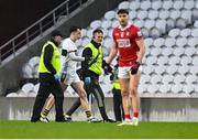 19 April 2025; Kerry goalkeeper Shane Ryan is substituted due to injury during the Munster GAA Football Senior Championship semi-final match between Cork and Kerry at Supervalu Páirc Uí Chaoimh in Cork. Photo by Piaras Ó Mídheach/Sportsfile