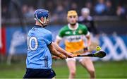 19 April 2025; Brian Hayes of Dublin scores a late point during the Leinster GAA Hurling Senior Championship Round 1 match between Dublin and Offaly at Parnell Park in Dublin. Photo by Ray McManus/Sportsfile