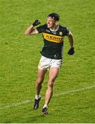 19 April 2025; David Clifford of Kerry celebrates scoring a point during the Munster GAA Football Senior Championship semi-final match between Cork and Kerry at Supervalu Páirc Uí Chaoimh in Cork. Photo by Piaras Ó Mídheach/Sportsfile