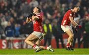 19 April 2025; Cathail O'Mahony of Cork, left, reacts after kicking wide in the last play of the second half of extra-time during the Munster GAA Football Senior Championship semi-final match between Cork and Kerry at Supervalu Páirc Uí Chaoimh in Cork. Photo by Piaras Ó Mídheach/Sportsfile