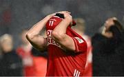 19 April 2025; Eoghan McSweeney of Cork after his side's defeat in the Munster GAA Football Senior Championship semi-final match between Cork and Kerry at Supervalu Páirc Uí Chaoimh in Cork. Photo by Piaras Ó Mídheach/Sportsfile