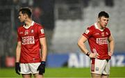19 April 2025; Cork players Hugh O'Connor, left, and Mark Cronin after their side's defeat in the Munster GAA Football Senior Championship semi-final match between Cork and Kerry at Supervalu Páirc Uí Chaoimh in Cork. Photo by Piaras Ó Mídheach/Sportsfile