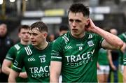 19 April 2025; Joe McDade of Fermanagh after his side's defeat in the Ulster GAA Football Senior Championship quarter-final match between Fermanagh and Down at Brewster Park in Enniskillen, Fermanagh. Photo by Ramsey Cardy/Sportsfile