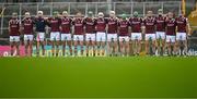 19 April 2025; Galway players before the Leinster GAA Hurling Senior Championship Round 1 match between Kilkenny and Galway at UPMC Nowlan Park in Kilkenny. Photo by Seb Daly/Sportsfile