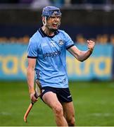 19 April 2025; Brian Hayes of Dublin celebrates scoring his sides 24th point during the Leinster GAA Hurling Senior Championship Round 1 match between Dublin and Offaly at Parnell Park in Dublin. Photo by Ray McManus/Sportsfile