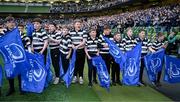 19 April 2025; The Dundalk RFC mini team before the United Rugby Championship match between Leinster and Ulster at the Aviva Stadium in Dublin. Photo by Brendan Moran/Sportsfile