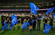 19 April 2025; The Westmanstown RFC mini team before the United Rugby Championship match between Leinster and Ulster at the Aviva Stadium in Dublin. Photo by Brendan Moran/Sportsfile
