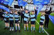 19 April 2025; The MU Barnhall RFC mini team before the United Rugby Championship match between Leinster and Ulster at the Aviva Stadium in Dublin. Photo by Brendan Moran/Sportsfile