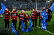 19 April 2025; The Tullamore RFC mini team before the United Rugby Championship match between Leinster and Ulster at the Aviva Stadium in Dublin. Photo by Brendan Moran/Sportsfile
