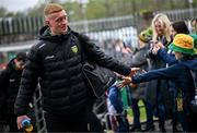 20 April 2025; Oisin Gallen of Donegal arrives before the Ulster GAA Football Senior Championship quarter-final match between Monaghan and Donegal at St Tiernach's Park in Clones, Monaghan. Photo by Ramsey Cardy/Sportsfile